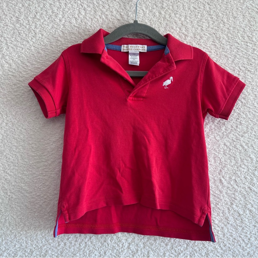 The Beaufort Bonnet Company Red 100% Pima Cotton‎ Toddler Polo Shirt Size 2T